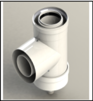 [GROPPALLI] [A03.006.000143] GROPPALLI Тройник коаксиальный с отводом конденсата для конденсационных котлов Ø 80/125 {белый}