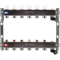 Коллектор из нержавеющей стали без расходомеров ROMMER, с клапаном вып. воздуха и сливом 6 вых.