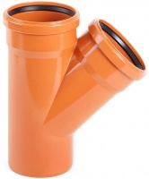 Тройник наружной канализации 110мм 45° ПВХ