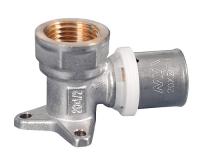 Пресс-фитинг угольник с креплением (водорозетка) внутренняя резьба MVI 16х1/2"