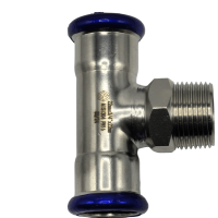 Пресс-тройник с НР MVI, 54х1 1/4" (нержавеющая сталь)