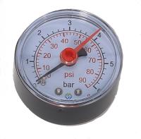 Манометр аксиальный MVI, до 6 бар, D50 мм, подключение G1/4