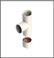 [GROPPALLI] [A03.012.000007] GROPPALLI Тройник с заглушкой Ø 80 В/Н/Н для конвекционных котлов A03.012.000007 {белый}