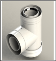 [GROPPALLI] [A03.032.000055] GROPPALLI Тройник коаксиальный с отводом конденсата для конденсационных котлов Ø 100/150 {белый}