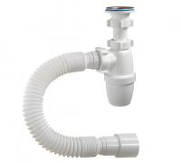 Сифон умыв бут 1 1/4"x40 гофр 40х40/50 не-рж/сетка Орио А-3202