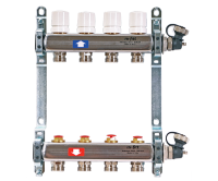 Коллекторная группа из нержавеющей стали с балансировочными и термостатическими вентилями 8 выходов Uni-Fitt