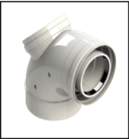 [GROPPALLI] [A03.032.000051] GROPPALLI Колено коаксиальное Ø 100/150 (90°) В/Н с визуальным осмотром для конденсационных котлов {белый}