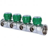 Коллектор регулирующий Stout 1", 4 отвода 1/2"