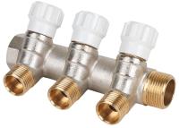Коллектор латунный с регулирующими вентилями MVI 3/4"x1/2"x3 выхода