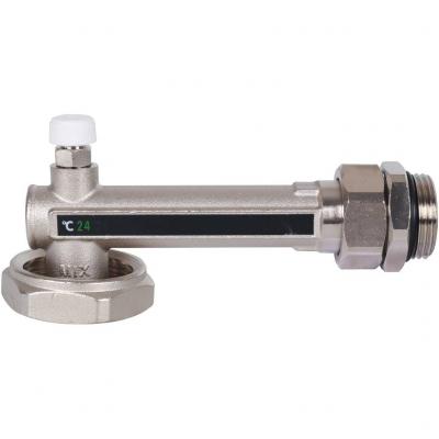 Насосно-смесительный узел с термостатическим клапаном 20-43°C и жидкокристаллическим термометром, без насоса Stout SDG-0120-005000