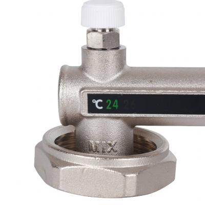 Насосно-смесительный узел с термостатическим клапаном 20-43°C и жидкокристаллическим термометром, без насоса Stout SDG-0120-005000