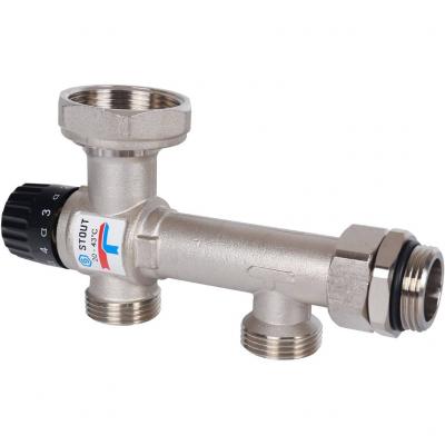 Насосно-смесительный узел с термостатическим клапаном 20-43°C и жидкокристаллическим термометром, без насоса Stout SDG-0120-005000